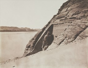Large Speos - View taken from the Sand Slope (Temple of Ramesses II), Abu Simbel, 1851-1852. Creator: Félix Teynard (French, 1817-1892); Goupil et Cie.