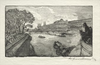 Le Louvre, vu du Pont Neuf, 1890. Creator: Auguste Louis Lepère (French, 1849-1918).