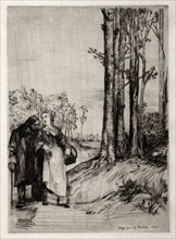 Le Promenade du convalescent, c. 1861. Creator: Alphonse Legros (French, 1837-1911).