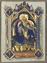 Leaf Excised from a Psalter: Flight Into Egypt, c. 1260. Creator: Unknown.