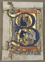 Leaf Excised from a Psalter: Initial B with King David, c. 1260. Creator: Unknown.