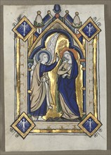 Leaf Excised from a Psalter: The Annunciation, c. 1260. Creator: Unknown.