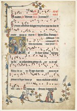 Leaf Excised from an Antiphonary: Initial Q with Saints Peter and Paul, c. 1325. Creator: Unknown.
