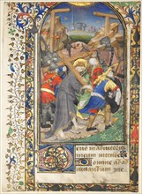 Leaf Excised from the Tarleton Hours: Christ Carrying the Cross (Terce, Office of the Virgin), c. 14 Creator: Unknown.