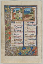 Leaf from a Book of Hours: Calendar Page for June (verso), c. 1510. Creator: Unknown.