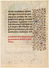 Leaf from a Book of Hours: Text (verso), c. 1415. Creator: Boucicaut Master (French, Paris, active about 1410-25), workshop of.