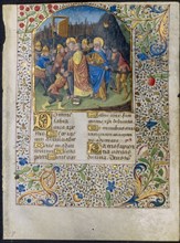 Leaf from a Book of Hours: The Betrayal of Christ, c. 1470-1485. Creator: Maître François (French), circle of.
