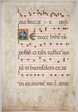 Leaf from a Gradual: Decorated Initial (verso), c. 1480. Creator: Jacopo Filippo d' Argenta (Italian, 1501).