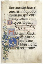 Leaf from a Gradual: Initial (D) with John the Baptist, Late 1450s. Creator: Francesco d'Antonio del Cherico (Italian, 1433-1484), attributed to.