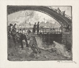 LEcluse du Canal St. Martin, 1890. Creator: Auguste Louis Lepère (French, 1849-1918).