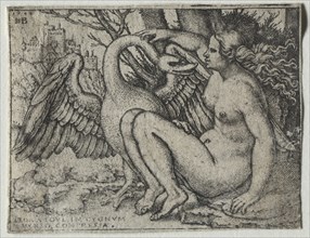 Leda and the Swan, 1548. Creator: Hans Sebald Beham (German, 1500-1550).