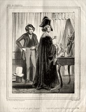 Les Actrices: Javais demande un petit chapeau!, 1843. Creator: Paul Gavarni (French, 1804-1866).