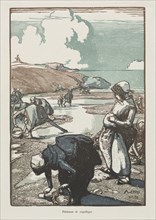 Les Pêcheuses de Pignons, Saint-Jean-de-Mont, 1903 . Creator: Auguste Louis Lepère (French, 1849-1918).