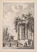 Les Soirées de Rome: LEscalier aux quatre bornes, 1763. Creator: Hubert Robert (French, 1733-1808).