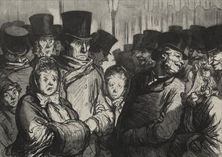 Les théâtres: sortant du drame et sortant des funambules. Creator: Honoré Daumier (French, 1808-1879).