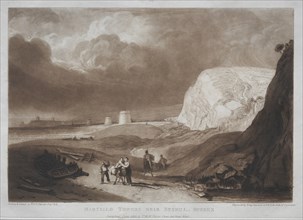 Liber Studiorum: Martello Towers, near Bexhill, Sussex. Creator: Joseph Mallord William Turner (British, 1775-1851).