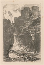 Liber Studiorum: Plate 29, Harlech Castle, N. Wales, 1838. Creator: John Sell Cotman (British, 1782-1842).