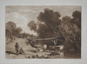 Liber Studiorum: The Bridge and Cows. Creator: Joseph Mallord William Turner (British, 1775-1851).