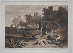 Liber Studiorum: The Farmyard with the Cock. Creator: Joseph Mallord William Turner (British, 1775-1851).