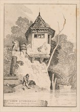 Liber Studiorum; Frontispiece, View of a Garden House on the Banks of the River Yare, 1838. Creator: John Sell Cotman (British, 1782-1842).