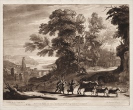 Liber Veritatis: No. 34, Peasants with Cattle attacked by Bandits, 1774. Creator: Richard Earlom (British, 1743-1822).