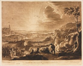 Liber Veritatis: No. 89, View of a Mountainous Extended Country, 1775. Creator: Richard Earlom (British, 1743-1822); John Boydell.