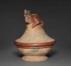 Lidded Bowl with Iguana, c. 600 - 1100. Creator: Unknown.