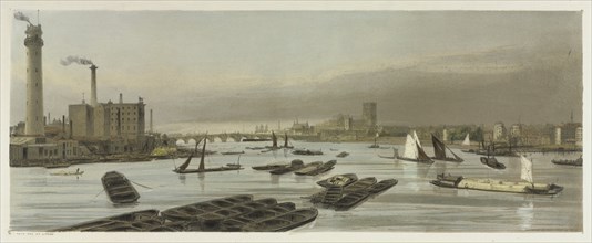 London As It Is: Westminster, from Waterloo Bridge, 1842. Creator: Thomas Shotter Boys (British, 1803-1874).
