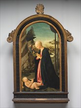 Madonna and Child with Tobias and the Angel Raphael, c. 1470. Creator: Francesco Botticini (Italian, c. 1446-1497).