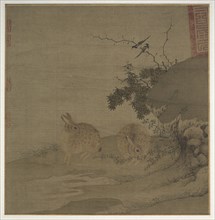 Magpies and Wild Rabbits, 1200s. Creator: Li Yong (Chinese, active 1200s).