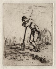 Man Leaning on a Spade. Creator: Jean-François Millet (French, 1814-1875).