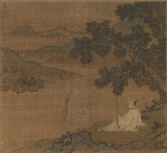 Man on a Hillside under a Tree Overlooking a River, Ming Dynasty(?). Creator: Unknown.