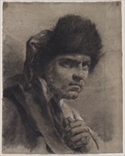 Man with a Fur Cap, c. 1730/40s. Creator: Giovanni Battista Piazzetta (Italian, 1682-1754).