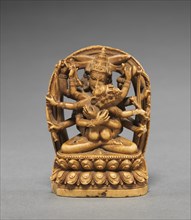 Manjusri with his Sakti, c. 1100s. Creator: Unknown.