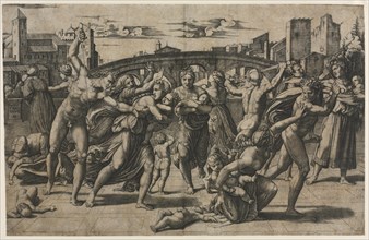 Massacre of the Innocents (With the Fir Tree), c. 1511-1512. Creator: Marcantonio Raimondi (Italian, 1470/82-1527/34).