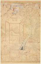 Master and Disciple in a Garden Pavillion; Single Page Illustration, c. 1570-1590s. Creator: Unknown.