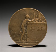 Medal (reverse), 1800s. Creator: Jules Dupré (French, 1811-1889).
