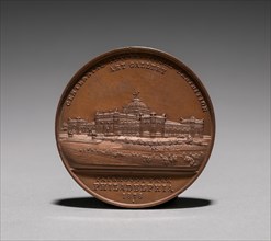 Medal: Commemorating the Centennial International Exhibition, 1876 (obverse), 1876. Creator: Unknown.