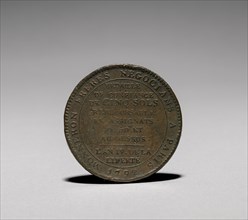 Medal: Five Sols issued by Monneron Brothers, Paris, 1792 (reverse). Creator: Jules Dupré (French, 1811-1889).