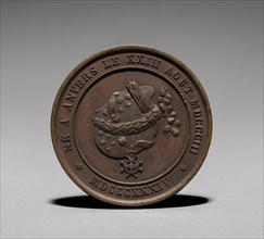 Medal: Gustaf Wappers (reverse), 1800s. Creator: Unknown.