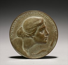 Medal: Ontario Sends Greetings to the Sea (obverse), 1800s-1900s. Creator: Lorado Taft (American, 1860-1936).