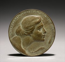 Medal: Ontario Sends Greetings to the Sea (obverse), 1800s-1900s. Creator: Lorado Taft (American, 1860-1936).