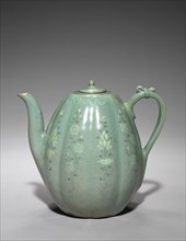 Melon-shaped Ewer with Incised Peony Design, 1200s. Creator: Unknown.