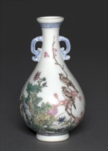 Miniature Vase with Birds and Chrysanthemums, 1736-1795. Creator: Unknown.