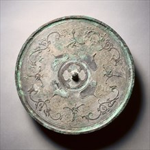 Mirror with Double Quatrefoils, Dragons, and Phoenixes, 3rd century BC. Creator: Unknown.