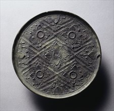 Mirror with Five Blossoms and Overlapping Lozenges, 4th century BC. Creator: Unknown.