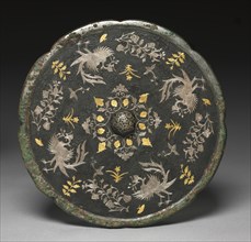 Mirror with Phoenixes, Birds, Butterflies, and Floral Sprays, 700s. Creator: Unknown.