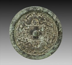 Mirror with Twin Dragons and Lotus Blossoms, 1338. Creator: Unknown.