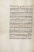 Missale: Fol. 155v: Music for "Exultet", 1469. Creator: Bartolommeo Caporali (Italian, c. 1420-1503).