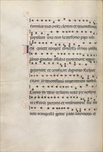 Missale: Fol. 157v: Music for "Exultet", 1469. Creator: Bartolommeo Caporali (Italian, c. 1420-1503).